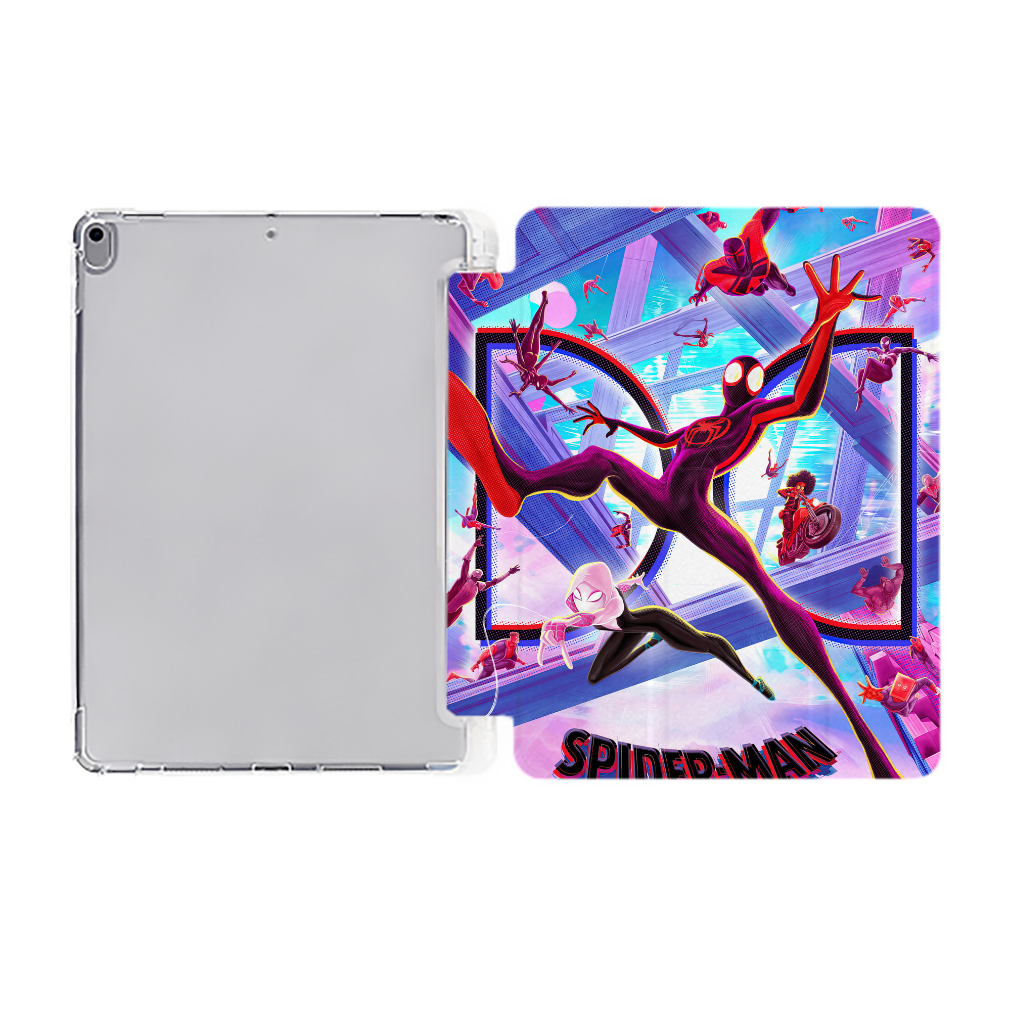 （画像用） Spider Man スパイダーマン IPad ケース ペン収納付き 三つ折りスタンド PUレザー×シリコン 対応機種9.5/10.5/10.9インチ